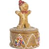 Scatola decorativa con Omini di Pan di Zenzero Clayre & Eef 6PR5650 Marrone Ø 7x11 cm