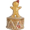 Scatola decorativa con Omini di Pan di Zenzero Clayre & Eef 6PR5650 Marrone Ø 7x11 cm