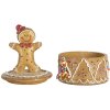 Scatola decorativa con Omini di Pan di Zenzero Clayre & Eef 6PR5650 Marrone Ø 7x11 cm