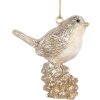 Clayre & Eef 6PR5660 Decorazione Ciondolo Uccello 6x3x6 cm Beige-Oro