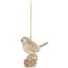 Clayre & Eef 6PR5660 Decorazione Ciondolo Uccello 6x3x6 cm Beige-Oro
