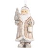 Clayre & Eef 6PR5661 Decorazione Ciondolo Babbo Natale 5x4x9 cm Beige/Bianco