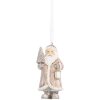Clayre & Eef 6PR5661 Decorazione Ciondolo Babbo Natale 5x4x9 cm Beige/Bianco