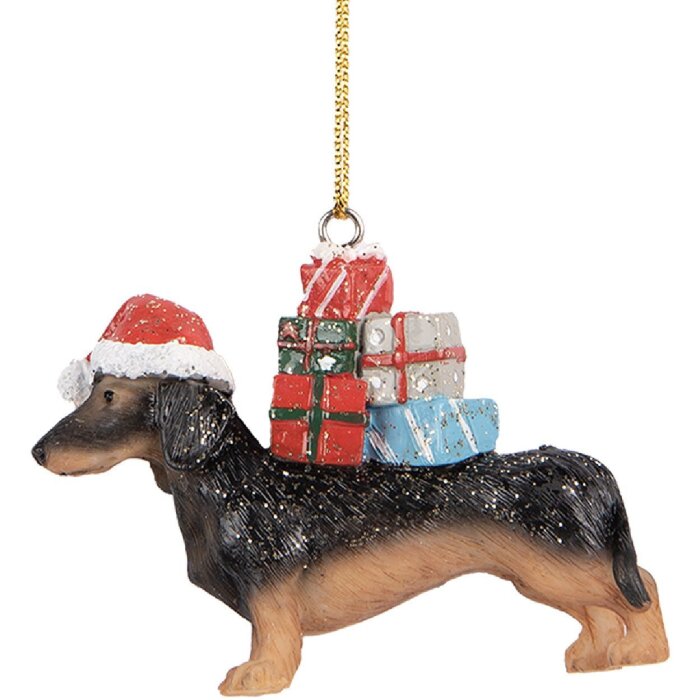 Clayre & Eef 6PR5667 Decorazione Ciondolo Cane 7x2x6 cm Marrone & Nero