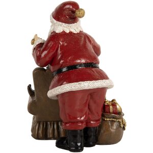 Clayre & Eef 6PR5668 Decorazione Babbo Natale con Bambini 17x13x18 cm Rossa