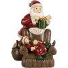 Clayre & Eef 6PR5668 Decorazione Babbo Natale con Bambini 17x13x18 cm Rossa