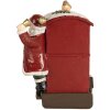 Decorazione Babbo Natale con locomotiva Clayre & Eef 16x10x13 cm Rosso