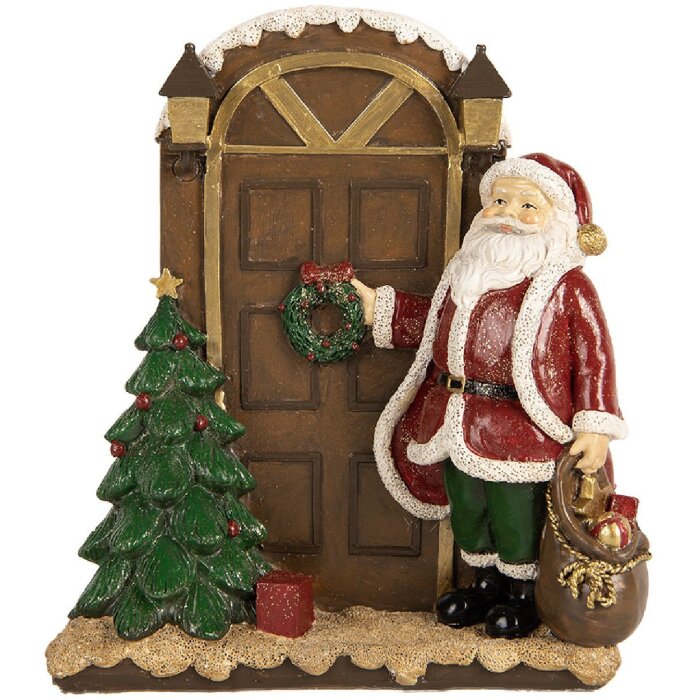 Decorazione Babbo Natale Clayre & Eef 6PR5670 18x7x20 cm Rosso Marrone