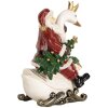 Decorazione Babbo Natale su Cigno Clayre & Eef 6PR5671 13x10x16 cm Rosso e Bianco
