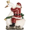 Decorazione Babbo Natale su Cigno Clayre & Eef 6PR5671 13x10x16 cm Rosso e Bianco