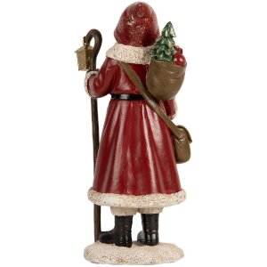 Clayre & Eef 6PR5672 Decorazione Babbo Natale 12x11x26 cm Rosso & Bianco