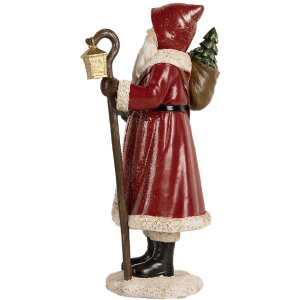 Clayre & Eef 6PR5672 Decorazione Babbo Natale 12x11x26 cm Rosso & Bianco