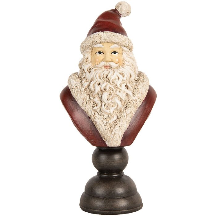 Decorazione Busto Babbo Natale Clayre & Eef 6PR5673 11x8x22 cm Rosso & Bianco