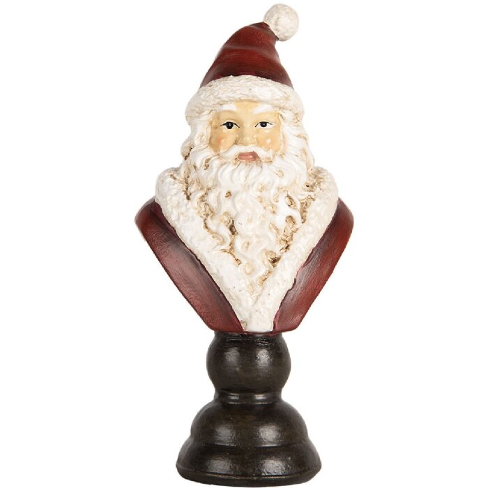 Clayre & Eef 6PR5674 Decorazione Busto Babbo Natale 7x5x15 cm Rosso & Bianco