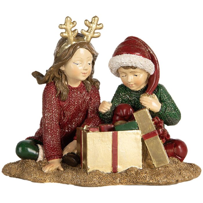 Clayre & Eef 6PR5676 Decorazione per bambini Rosso e Verde 14x9x11 cm