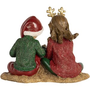 Clayre & Eef 6PR5676 Decorazione per bambini Rosso e Verde 14x9x11 cm