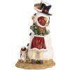 Clayre & Eef 6PR5679 Decorazione Bambino con Pupazzo di Neve 13x10x16 cm Rosso Bianco