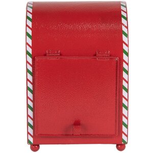Cassetta postale Clayre & Eef 6Y5800 14x13x19 cm Rosso/Bianco