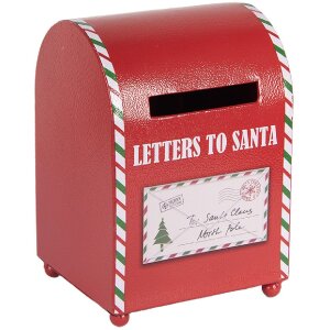 Cassetta postale Clayre & Eef 6Y5800 14x13x19 cm Rosso/Bianco
