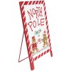 Cartello decorativo da tavolo Clayre & Eef 6Y5801 29x16x51 cm Bianco Rosso