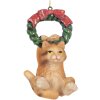 Clayre & Eef 6PR5312 Decorazione appendente Gatto 6x5x9 cm Marrone e Verde