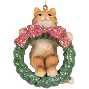 Decorazione pendente Gatto Clayre & Eef 6PR5313 6x5x9...
