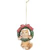 Clayre & Eef 6PR5314 Decorazione Ciondolo Gatto 6x5x9 cm Marrone & Verde