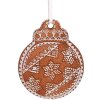 Clayre & Eef 6PR5316 Decorazione Ornamento Albero di Natale 8x2x10 cm Marrone e Bianco
