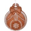 Clayre & Eef 6PR5317 Decorazione Ornamento Pallina di Natale 8x2x10 cm Marrone & Bianco