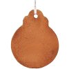 Clayre & Eef 6PR5319 Decorazione Ornamento Palla di Natale 8x2x10 cm Marrone Bianco