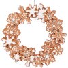 Clayre & Eef 6PR5321 Decorazione Ornamento Corona Ø 18x2 cm Marrone & Bianco