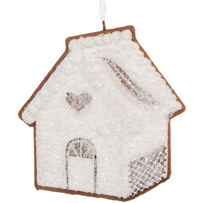 Clayre & Eef 6PR5327 Decorazione Ciondolo Casa 9x1x10 cm Bianco Marrone