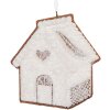 Clayre & Eef 6PR5327 Decorazione Ciondolo Casa 9x1x10 cm Bianco Marrone
