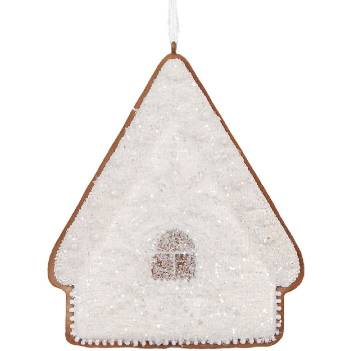 Clayre & Eef 6PR5328 Decorazione Ciondolo Casa 9x1x10 cm Bianco Marrone