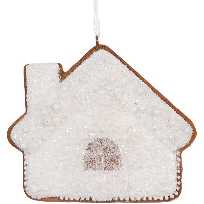 Clayre & Eef 6PR5329 Ciondolo Decorativo Casa 9x1x8 cm Bianco