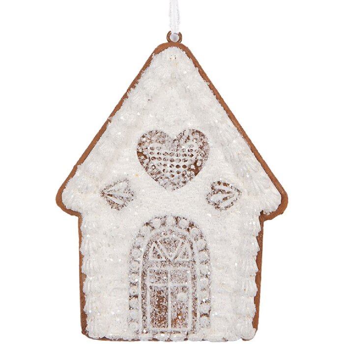 Clayre & Eef 6PR5331 Decorazione Ciondolo Casa 8x1x10 cm Bianco-Marrone