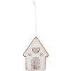 Clayre & Eef 6PR5331 Decorazione Ciondolo Casa 8x1x10 cm Bianco-Marrone