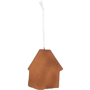 Clayre & Eef 6PR5335 Decorazione Ciondolo Casa 9x1x10 cm Rosa con accenti verdi