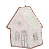Clayre & Eef 6PR5335 Decorazione Ciondolo Casa 9x1x10 cm Rosa con accenti verdi