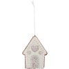 Clayre & Eef 6PR5336 Decorazione Ciondolo Casa 8x1x10 cm Verde e Bianco