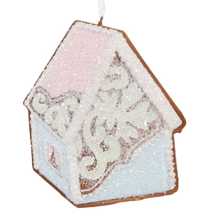Clayre & Eef 6PR5341 Decorazione Ciondolo Casa Blu Rosa 9x1x10 cm
