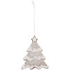 Clayre & Eef 6PR5343 Decorazione Ornamento Albero di Natale 9x1x10 cm Bianco Marrone