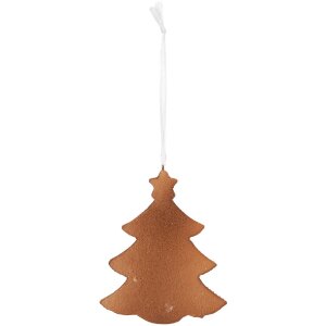 Clayre & Eef 6PR5344 Decorazione Ornamento Albero di Natale 9x1x10 cm Bianco Marrone