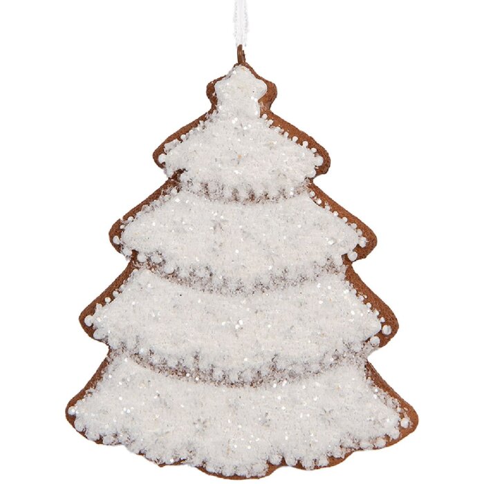 Clayre & Eef 6PR5345 Decorazione Ornamento Albero di Natale 9x1x10 cm Bianco Marrone