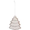 Clayre & Eef 6PR5345 Decorazione Ornamento Albero di Natale 9x1x10 cm Bianco Marrone