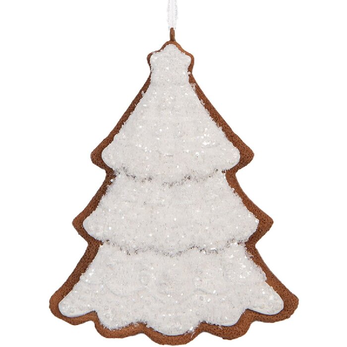 Clayre & Eef 6PR5346 Decorazione Ornamento Albero di Natale 9x1x10 cm Bianco Marrone