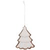 Clayre & Eef 6PR5346 Decorazione Ornamento Albero di Natale 9x1x10 cm Bianco Marrone