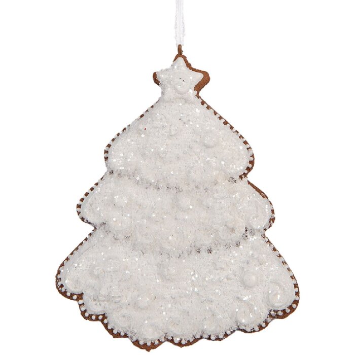 Clayre & Eef 6PR5347 Decorazione Ornamento Albero di Natale 9x1x10 cm Bianco Marrone