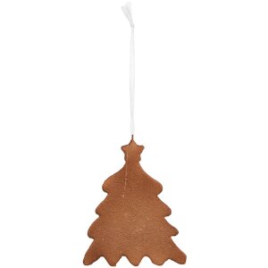 Clayre & Eef 6PR5349 Decorazione Ornamento Albero di Natale 9x1x10 cm Bianco Marrone