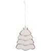 Clayre & Eef 6PR5350 Decorazione Ornamento Albero di Natale 8x1x10 cm Bianco Marrone